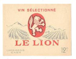 Etiquettes De Vin  Sélectionné   Le Lion  -  Lambigeois  à  Caen  (14) - Leoni