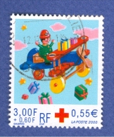 VARIÉTÉS FRANCE 2000  N° 3362  CROIX ROUGE FÊTES DE FIN ANNÉE 12.12.01 OBLITÉRÉ YVERT TELLIER 1.70 € - Used Stamps
