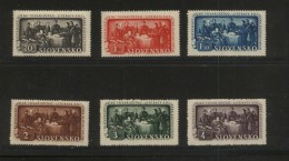 SLOVAKIA 1943 150TH ANNIV SLOVAKIAN EDUCATION SOCIETY SET O6 LHM - Unused Stamps