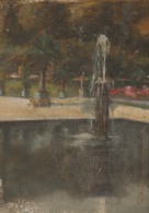 Nice Jardin Méditerranéen Ca. 1930 France - Waterverf