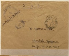 PALESTINE 1943 OAS HEBREW Cover (Censor) To Palestine XN1821 - Franchise Militaire