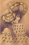 ** Femme Dans Le Style Art-Nouveau ** - Illustrateur - édit; N° 651/3 Cpa Précurseur Avec Stras Bon état - Dupuis, Emile