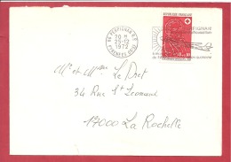 Y&T N°1736 PERPIGNAN   Vers     LA ROCHELLE            Le       25 DECEMBRE1972  2 SCANS - Covers & Documents