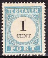 1881-1887 Portzegels Lichtblauw / Zwart Cijfer : 1 Cent NVPH  P 3 A III Ongestempeld - Portomarken