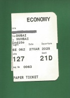 IndiGo 6E - Boarding Pass With Baggage Claim - Dubai To Mumbai - As Scan - Instapkaart