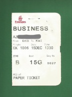 Emirates EK - Special Boarding Pass  Used During Trial Opening Of  Terminal 3 At Dubai Airport -  As Scan - Boarding Passes