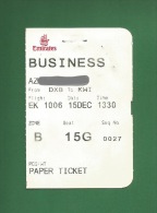Emirates EK - Special Boarding Pass  Used During Trial Opening Of  Terminal 3 At Dubai Airport -  As Scan - Cartes D'embarquement