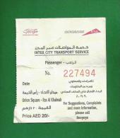 UAE / EMIRATES ARABES 2013 - Dubai To Ras Al Khaimah Used Bus Ticket  -  As Scan * Rare * - World