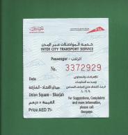 UAE / EMIRATES ARABES 2012 - Dubai To Sharjah Used Bus Ticket  -  As Scan * Rare * - Wereld