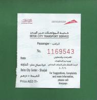 UAE / EMIRATES ARABES 2012 - Dubai To Sharjah Used Bus Ticket  -  As Scan * Rare * - World