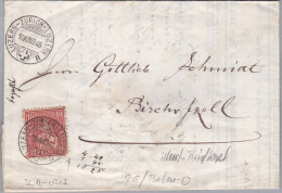 Heimat Bahnlinie Luzern-Zürich-Luzern 1869-12-16 Brief Nach Bischofzell Mit Sitzende 10Rp. - Ferrovie