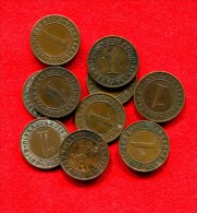 ALLEMAGNE - DEUTSCHLAND - GERMANY -LOT: 10  X  RENTENPFENNIG/REICHSPFENNIG 1924-1936 - 25 Pfennig