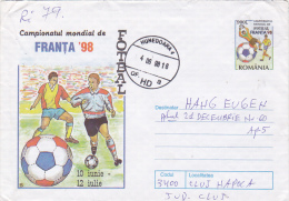 2731A  FOOTBALL COVER  POSTAL STATIONERY  USED 1998 ROMANIA - Covers & Documents