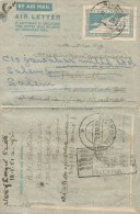 Myanmar Burma 1950 Rangoon To India Postal Stationary Air Letter Aerogramme - Myanmar (Burma 1948-...)