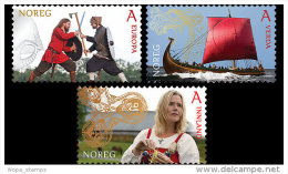 Norway 2014 - Vikings - Complete Set Of 3 Stamps - Ungebraucht