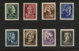 SLOVAKIA 1944 5TH ANNIV INDEPENDENCE SLOVAK ROYALTY SET OF 8 NHM ROYALS KING KINGS PRINCE PIRNCES - Ungebraucht