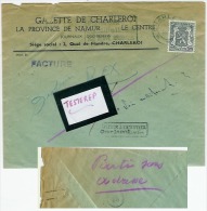 Collaboration  REX : Charleroi 1945 Retour à Cause Parti Sans Adresse : Manuscrit Disparu REX Voir Auditoriat - Guerra '40-'45 (Storia Postale)