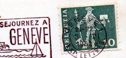 1962 Svizzera - Annullo Pubblicitario  Soggiornate A Ginevra  (su Frammento) - Affranchissements Mécaniques