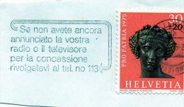 1975 Svizzera - Annullo Pubblicitario - Annunciate Radio E Televisione  (su Frammento) - Affranchissements Mécaniques