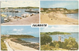 GB - Co - Falmouth  - Multiview : Custom Hause Quay, Harbour, Castle, Beach - "Salmon" Series "cameracolour" N° 1211c - Falmouth