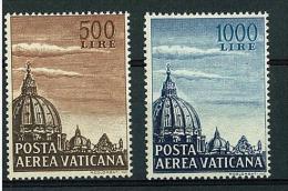 CITTA' DEL VATICANO - SERIE DETTA CUPOLONI - CUPOLA DI SAN PIETRO  POSTA AEREA #22/23 MNH ** NUOVI GOMMA INTEGRA - 2 VAL - Aéreo