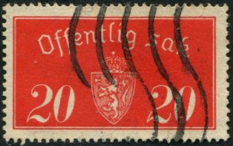 Pays : 352,02 (Norvège : Haakon VII)  Yvert Et Tellier N°:  S   14 (A) (o) - Servizio