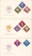 8354- INNSBRUCK'64 WINTER OLYMPIC GAMES, ICE HOCKEY, SKATING, SKIING, COVER FDC, 3X, 1964, ROMANIA - Winter 1964: Innsbruck