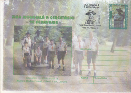 8362- SCOUTS, SCUTISME, LORD ROBERT BADEN, SCOUTS MUSEUM, COVER STATIONERY, 2001, ROMANIA - Covers & Documents