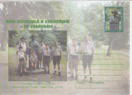 8363- SCOUTS, SCUTISME, LORD ROBERT BADEN, SCOUTS MUSEUM, COVER STATIONERY, 2001, ROMANIA - Lettres & Documents