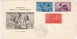 8371- SCOUTS, SCUTISME, YOUTH PIONEERS, COVER FDC, 1950, ROMANIA - Briefe U. Dokumente