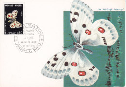 Animaux Papillon, L'Apollon, Carte Maximum Andorre, 1976, Yvert 258 - Oblitérés