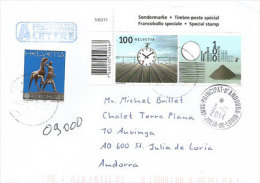 Oeuvres De Ursus Wehrli, Artiste Suisse, Sur Lettre Adressée En Andorre, Avec Timbre à Date Arrivée. - Covers & Documents