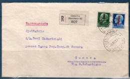RSI 1944 --Storia Postale Raccomandata Per  Genova -- - Marcophilie