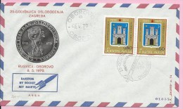 Mail By Rocket / 25th Anniversary Of Liberation City Zagreb, Zagreb - Oborovo, 8.5.1970., Yugoslavia, Cover - Aéreo