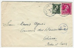 FLERON 1. II 1941 VERS Chinon (France)  Censure De Cologne A C - Guerre 40-45 (Lettres & Documents)