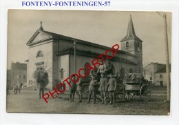 FONTENY-FONTENINGEN-Anima Tion-Soldats-Carte Photo Allemande-Guerre 14-18-1WK-Frankreich-Fran Ce-57- - Chateau Salins