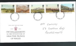 FDC Addressed 1994 25th Anniversary Of The Investiture Of HRH Prince Of Wales Complete Set - Bournemouth Poole Cancel - 1991-2000 Dezimalausgaben