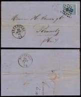 Belgium 1868 Postal History Rare Cover + Content Bruxelles To Peruwelz DB.095 - Andere & Zonder Classificatie