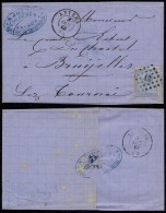 Belgium 1869 Postal History Rare Cover Anvers To Tournai DB.097 - Other & Unclassified