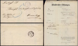 Germany 1873 Postal History Rare Stampless Cover + Content Sindringen To Oehringen DB.100 - Other & Unclassified