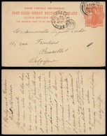 Great Britain 1898 Postal History Rare Old Postcard Postal Stationery To Belgium DB.154 - Lettres & Documents