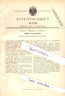 Original Patent - Gustav Vibrans In Üfingen B. Salzgitter , 1883 , Saftfilter Für Zuckerfabrik , Zucker !!! - Salzgitter