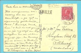 403 Op Kaart Met Stempel BRUXELLES Met Naamstempel (Griffe D'origine) HALLE - 1934-1935 Leopoldo III