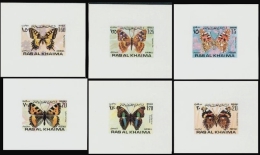 BULK:2 X RAS AL KHAIMA 1972 Insects Butterflies DeLuxe:6 No Number  [épreuve Prueba Druckprobe Prova Proeven] - Ra's Al-Chaima