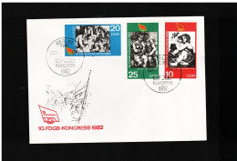 DDR -20 4 1982 FDC CONGRESSO FDGB - 1981-1990