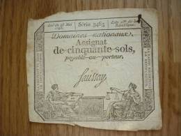 FRANC ASSIGNAT 50 SOLS SERIE 3453 - Assignats & Mandats Territoriaux