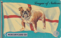 Mercury, MER092, League Of Nations, British Bulldog, Flag, 2 Scans.   20MERA - [ 4] Mercury Communications & Paytelco