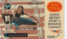 Paytelco, PYPO001, Athletics (Post Office), Colin Jackson, 2 Scans.  2PPOA - [ 4] Mercury Communications & Paytelco