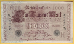 ALLEMAGNE -  Billet De 1000 Mark. 1910. Pick: 45b. Presque NEUF - 1.000 Mark