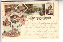 0-2050 TETEROW, Lithographie 7-teilig, Schlösser Aus Der Mecklenburger Schweiz, 1897 - Teterow